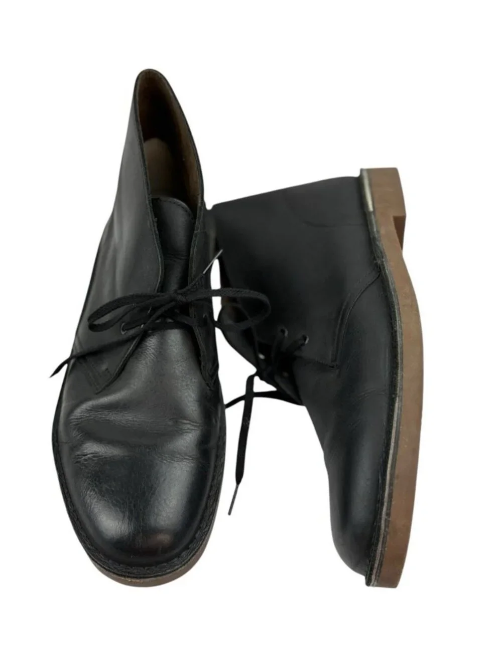 Clark's Bushacre 2 Deseret Chukka Boots Mens 11 Black Leather Comfort Casual